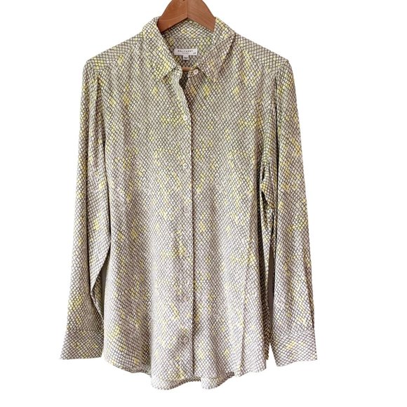 Equipment Tops - Equipment Snake Print Poplin Essential Long Sleeve Shirt Size Large N79